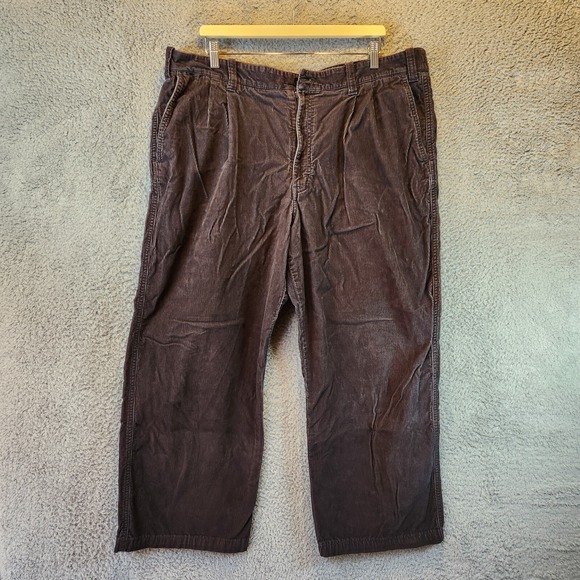 Eddie Bauer Pants Mens 40 Brown Cotton‎ Corduroy High Rise Straight Leg Pockets - Picture 1 of 16